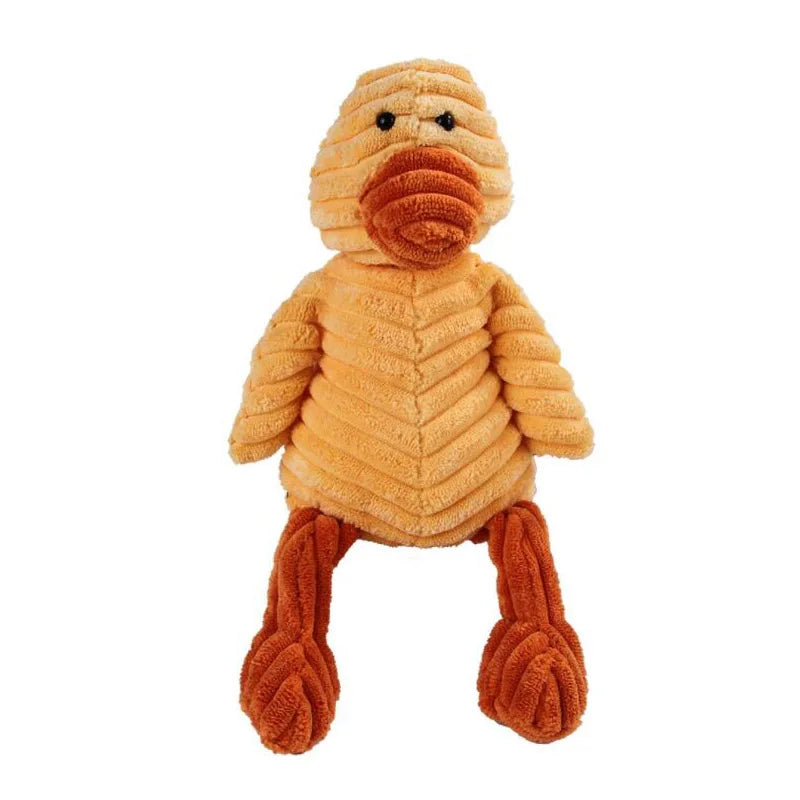 Plush Animal-Shaped Dog Toy – Bite-Resistant Squeaky Corduroy Toy for Small & Large Dogs, Puppies, and Training