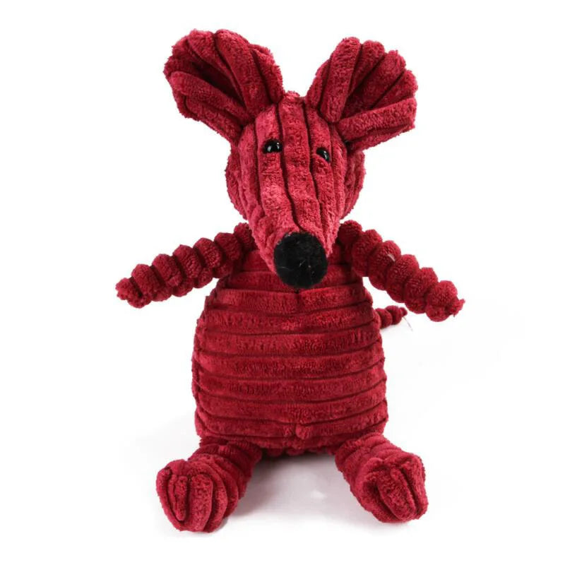 Plush Animal-Shaped Dog Toy – Bite-Resistant Squeaky Corduroy Toy for Small & Large Dogs, Puppies, and Training