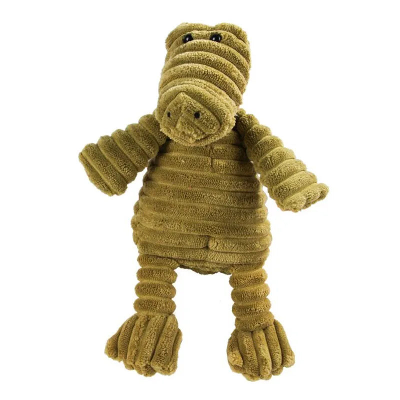Plush Animal-Shaped Dog Toy – Bite-Resistant Squeaky Corduroy Toy for Small & Large Dogs, Puppies, and Training