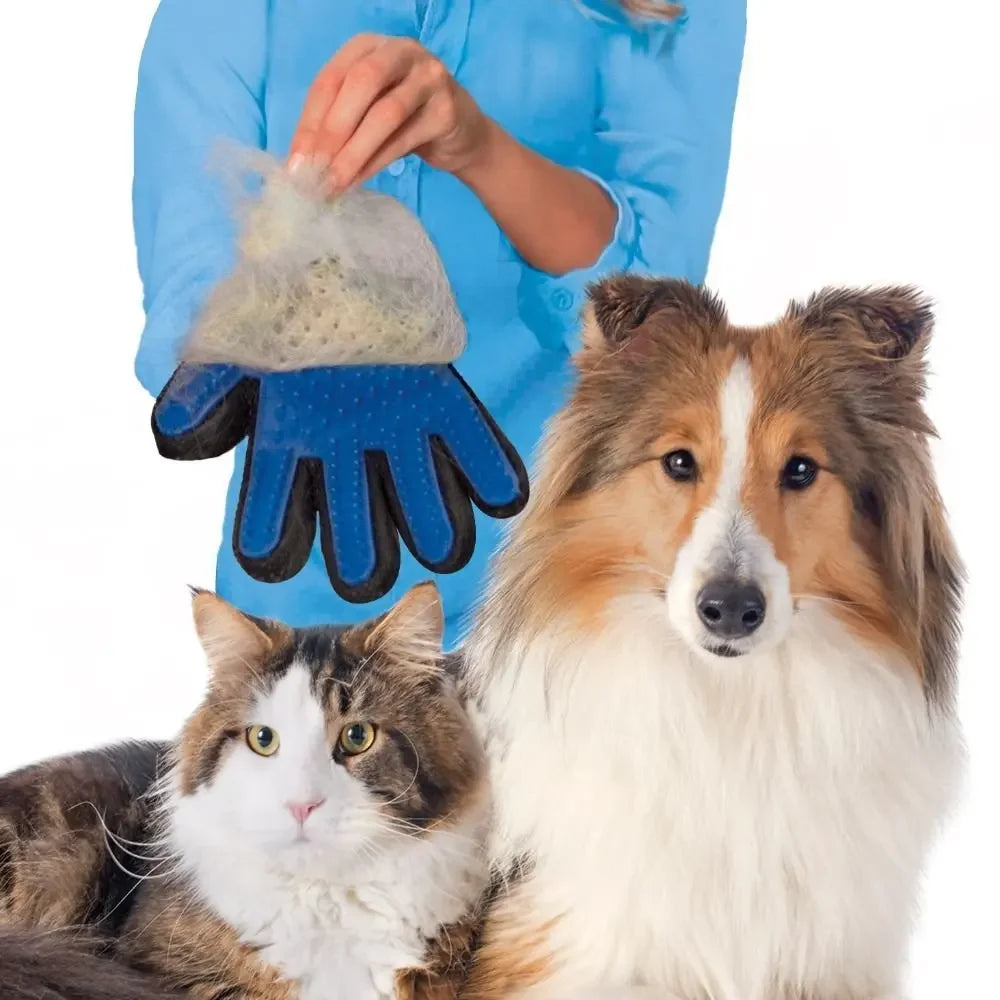 Pet Grooming Glove – Wool Deshedding & Massage Glove for Cats and Dogs