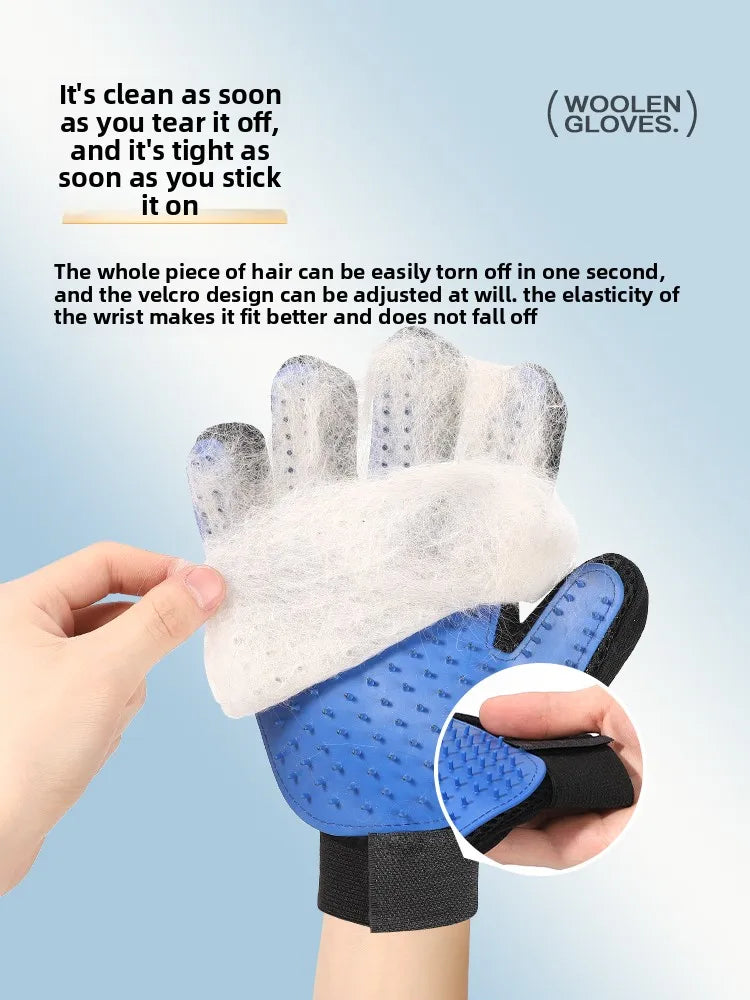 Pet Grooming Glove – Wool Deshedding & Massage Glove for Cats and Dogs