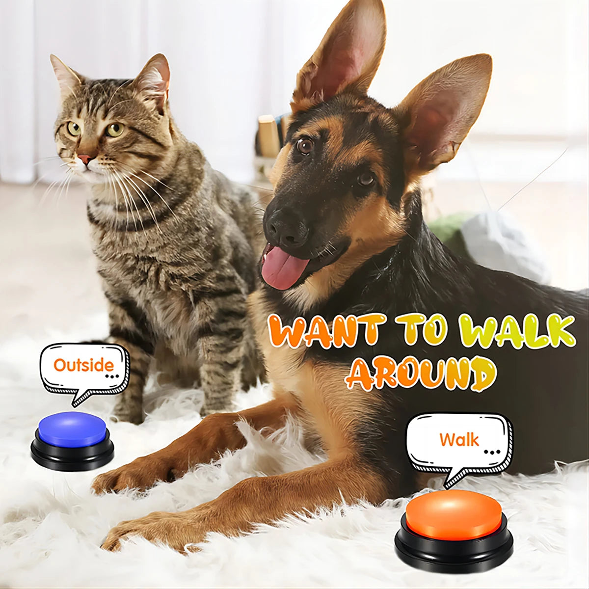 Funny Recordable Dog Toy – Portable Talking Pet Button for Travel & Play, Interactive Speaking Pet Starter