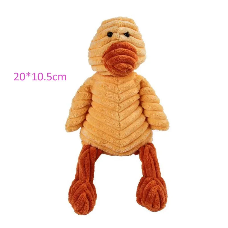 Plush Animal-Shaped Dog Toy – Bite-Resistant Squeaky Corduroy Toy for Small & Large Dogs, Puppies, and Training