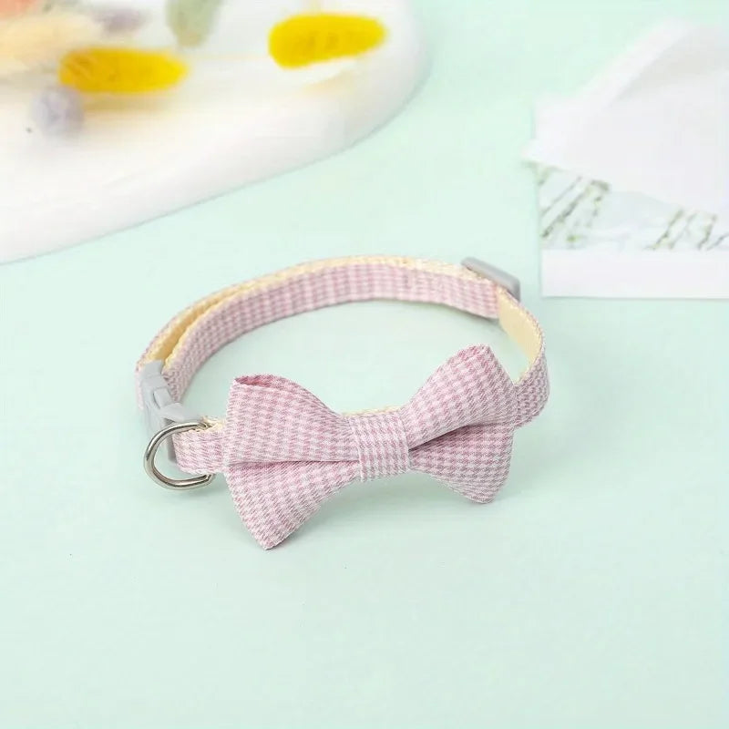 Adjustable Cute Cat Collar with Bow Tie – Stylish Necklace for Cats, Kittens & Small Dogs