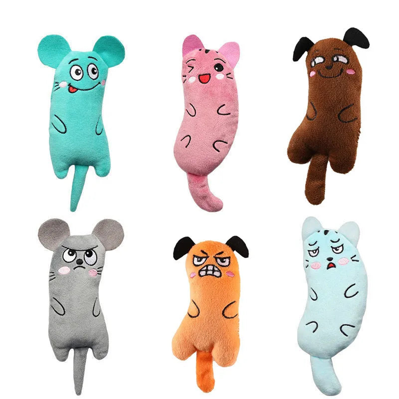 Cute Interactive Plush Cat Toy – Mini Teeth Grinding, Chewing & Squeaky Catnip Toy for Kittens & Cats
