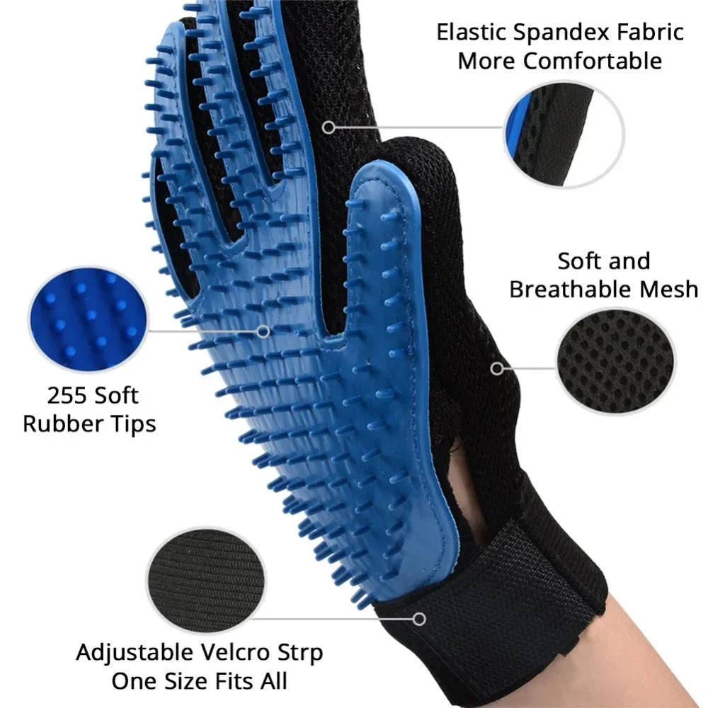 Pet Grooming Glove – Wool Deshedding & Massage Glove for Cats and Dogs