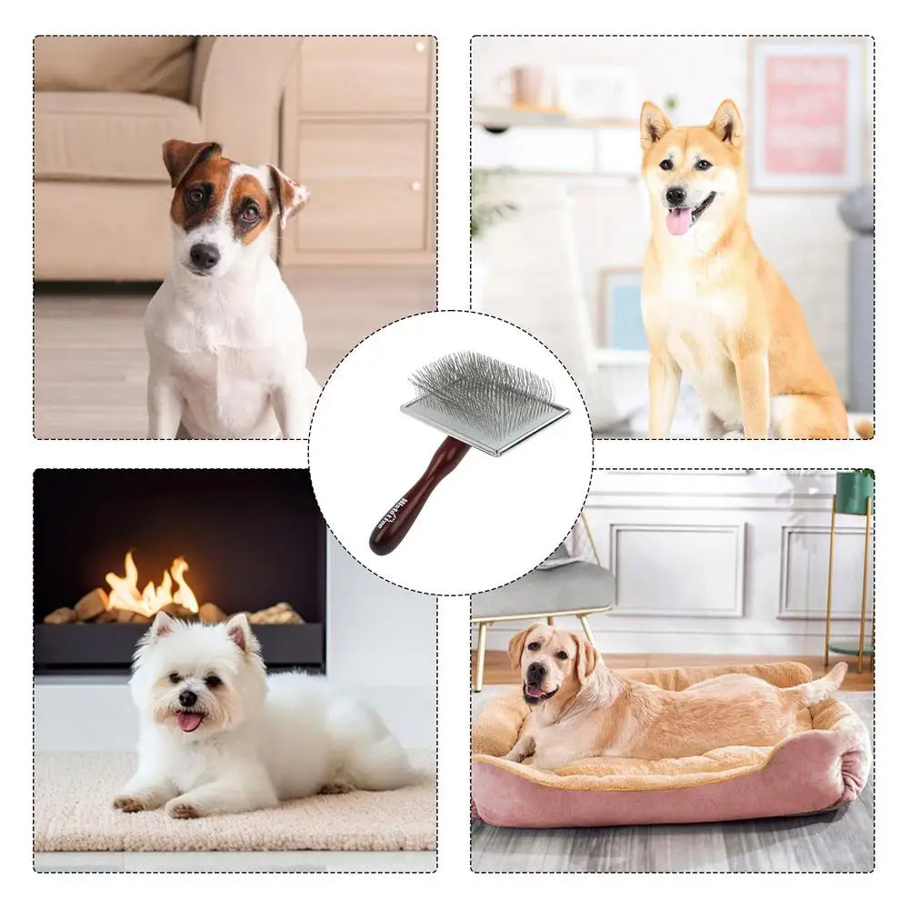Dogs Grooming Comb & Shedding Slicker Brush – Portable Massage & Detangling Tool for Small, Medium & Large Dogs and Cats