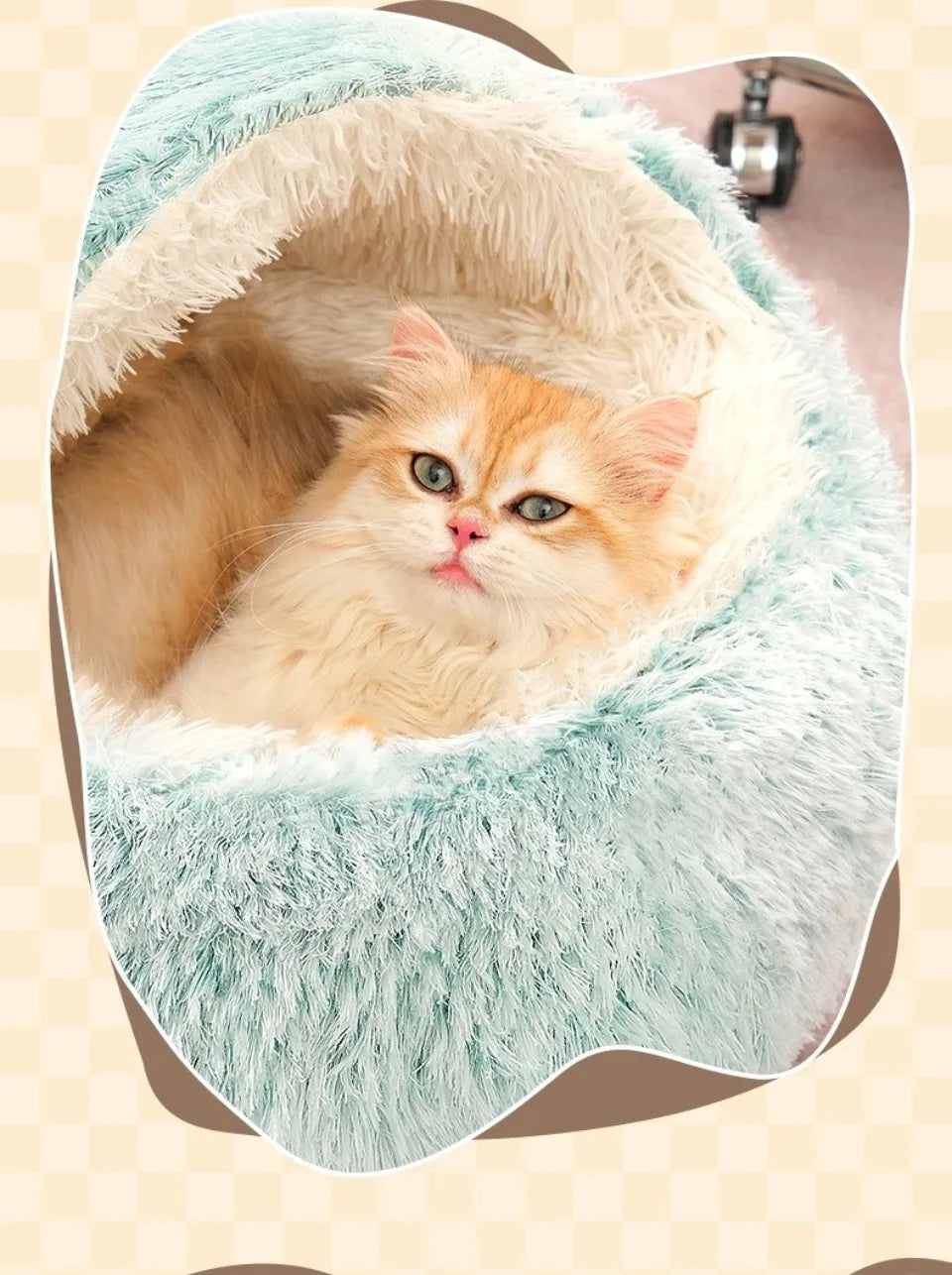 Round Cat Bed Pet Mattress – Warm, Soft Plush Sleeping Nest for Cats, Kittens & Small Dogs