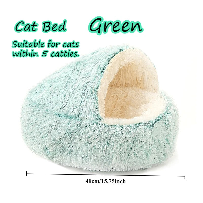 Round Cat Bed Pet Mattress – Warm, Soft Plush Sleeping Nest for Cats, Kittens & Small Dogs