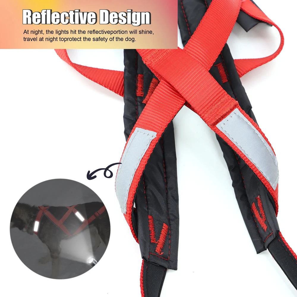 Dog Sled Harness Pet Weight Pulling Sledding Harness Mushing X Back Harness For Large Dogs Husky Canicross Skijoring Scootering