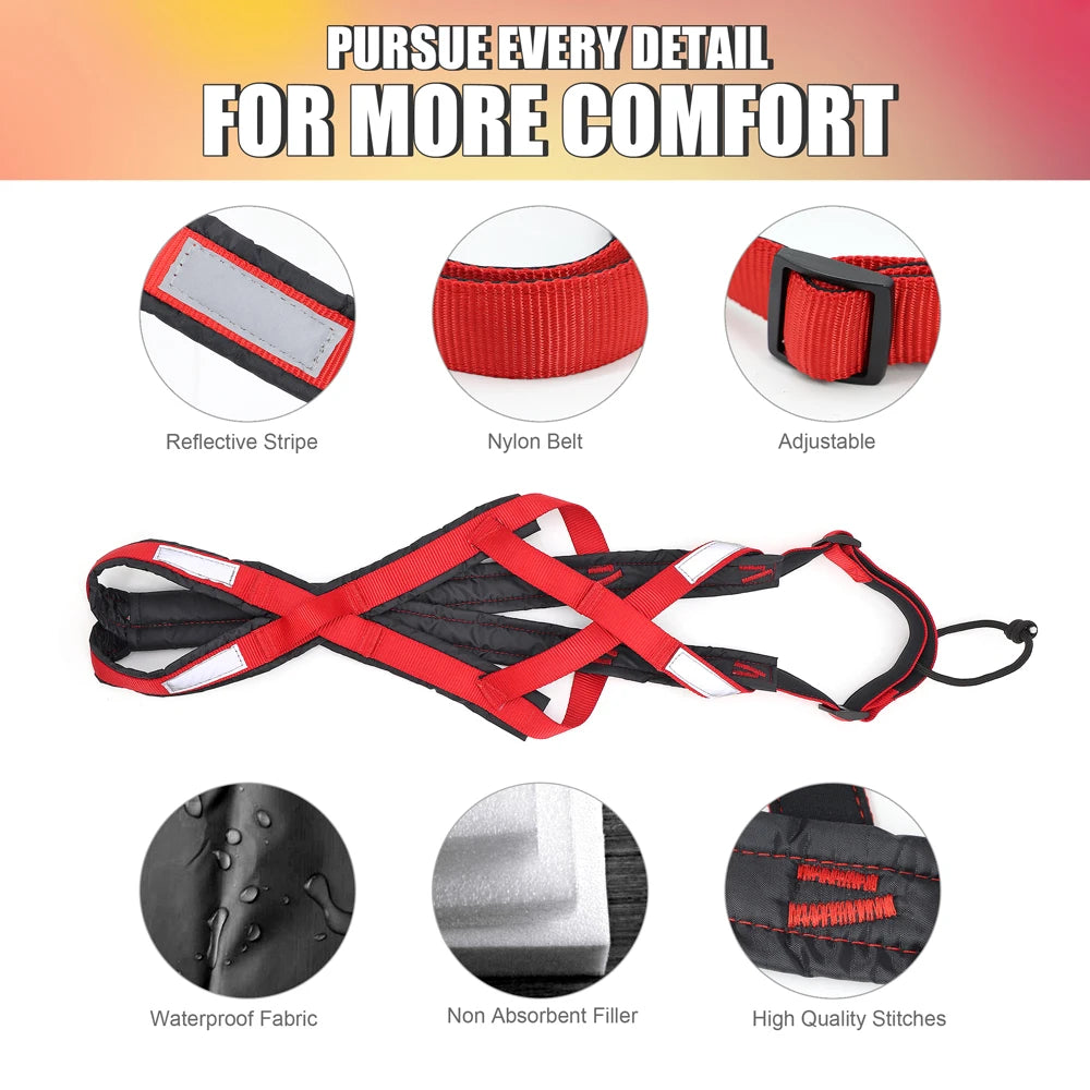 Dog Sled Harness Pet Weight Pulling Sledding Harness Mushing X Back Harness For Large Dogs Husky Canicross Skijoring Scootering