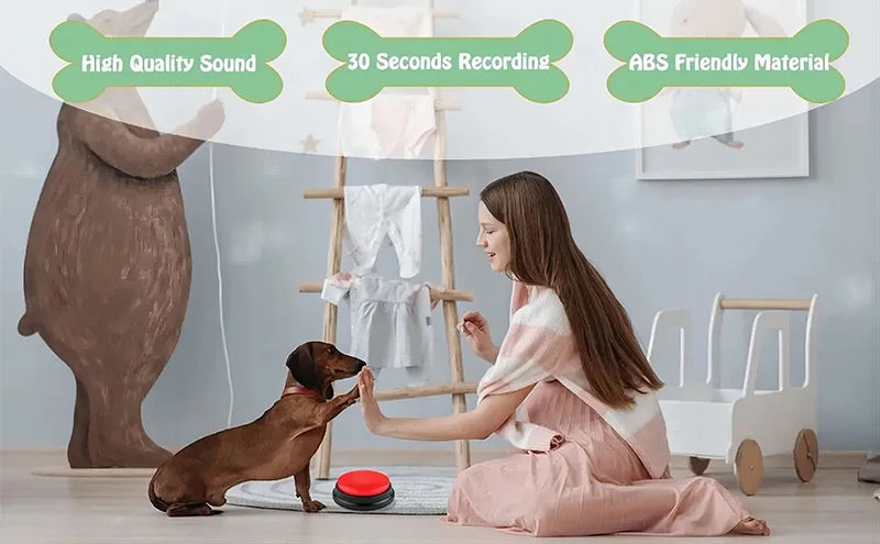 Funny Recordable Dog Toy – Portable Talking Pet Button for Travel & Play, Interactive Speaking Pet Starter