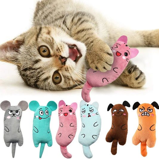Cute Interactive Plush Cat Toy – Mini Teeth Grinding, Chewing & Squeaky Catnip Toy for Kittens & Cats