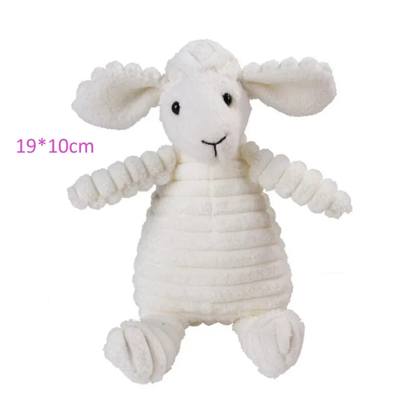 Plush Animal-Shaped Dog Toy – Bite-Resistant Squeaky Corduroy Toy for Small & Large Dogs, Puppies, and Training