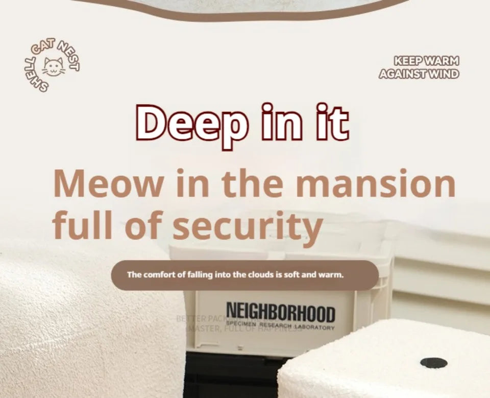 Round Cat Bed Pet Mattress – Warm, Soft Plush Sleeping Nest for Cats, Kittens & Small Dogs